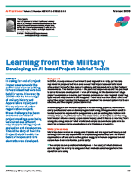 Learning from the Military - AI Practitioner Feb 09 article